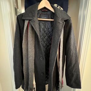 Tommy Hilfiger coat with decorative scarf